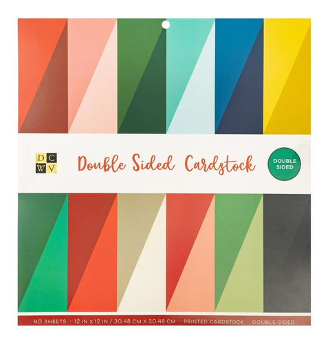 Dcwv 40 Cartulinas Scrap Colores Navidad Doble Cara 12x12 