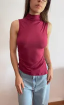 Comprar Musculosa Media Polera Costado Frunce Abertura Modal Soft