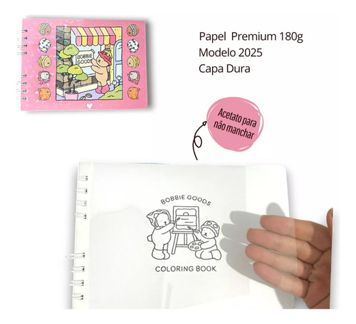 Kit Canetinhas 204 Cores+bobbie Goods Livro Para Colorir 50p Amarelo