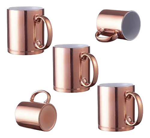 Taza Espejo Rosa Gold 11oz Sublimar Sublimación (5pz) Color Oro Espejo Taza Oro Espejo