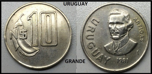 Uruguay - Moeda Grande De 10 Ano 1981