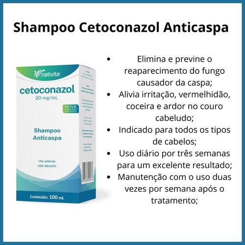 Kit Com 10 Shampoo Cetoconazol Anticaspa 100ml Nativita