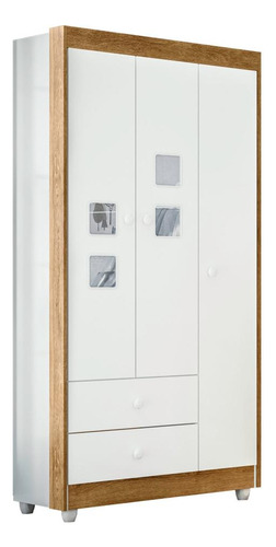 Guarda Roupa De Bebê 100% Mdf 3 Portas 2 Gavetas Life Flex
