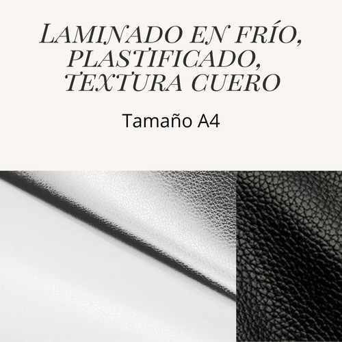 Laminado En Frío Textura Cuero , Plastificado A4 20 Hojas