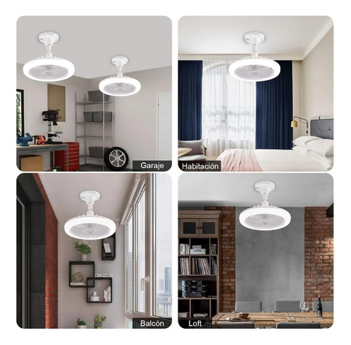 Ventilador De Techo Con Lampara Led Con Control 3 Colores 25 Cm Blanco Beige Plástico 3