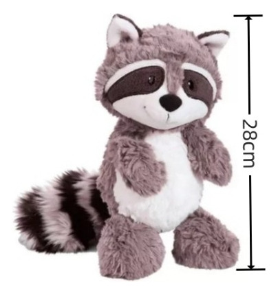 Peluche Mapache Gris Encantador Mapache Lindo Suave Muñeco