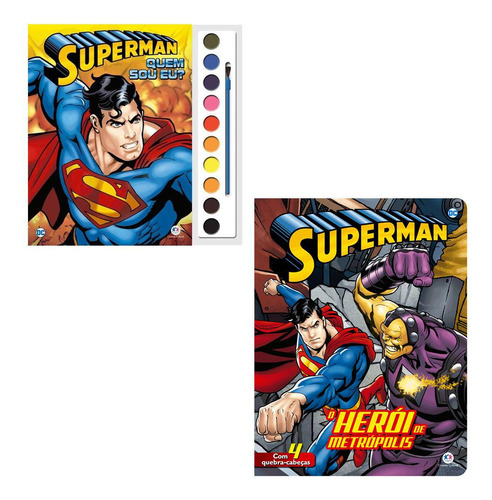 Kit Coleção 2 Livros Superman - Quebra Cabeça, E Pintura