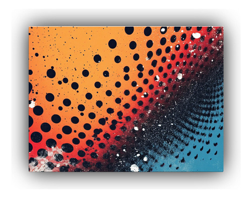 40x30cm Cuadro Composición De Puntos En Tonos Vibrantes