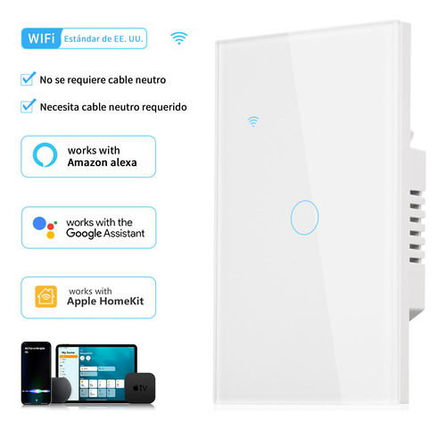 Interruptor Inteligente Wifi 1 Vías Para Homekit Siri Alexa