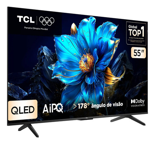Smart TV TCL 50 Polegadas QLED 4K P7K WiFi Bluetooth Google TV HDR10+ Dolby Atmos Dolby Vision 50P7K