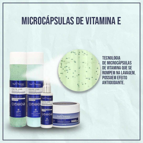 Shampoo Cond Leave Másc. Efeito Liso Imediato Blueberry Left