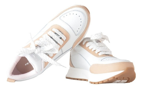 Imagen 6 de 8 de Zapatillas Urbanas De Cuero De Mujer Livianas Laki - Ferraro