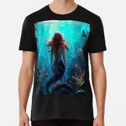 Remera Hermosa Sirena Femenina En La Pintura Del Mundo Del J