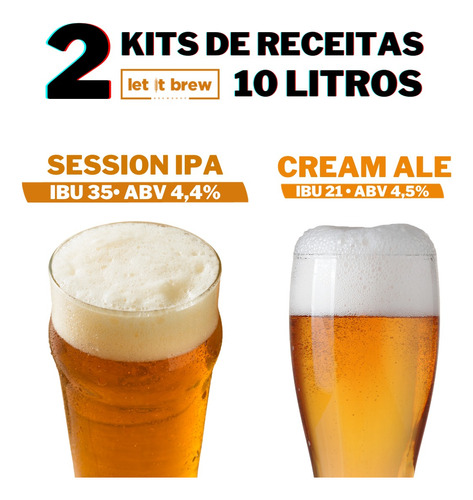 2 Kits De Insumos 10l Cream Ale + Session Ipa + Brindes