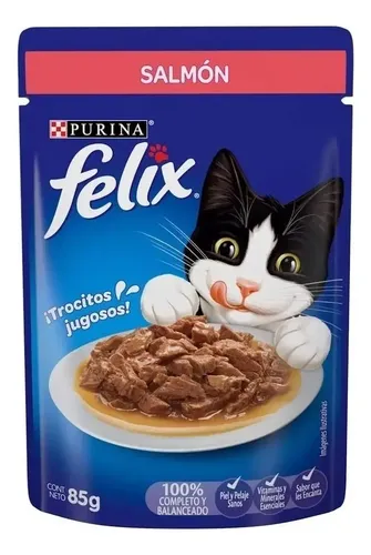 Alimento Felix Alimento Húmedo limento húmedo para gato FELIX® con Salmón sobre 85g para gato adulto todos los tamaños sabor salmón