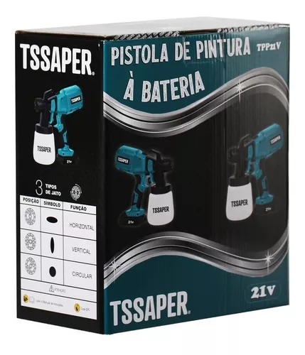 Pistola Pintura A Bateria 21v Tinta Pulverizador Bico Metal