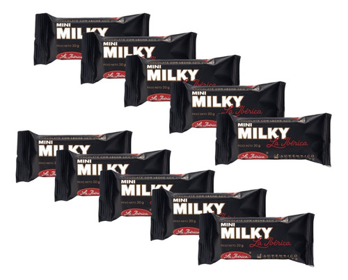 Pack X10 Chocolate Mini Milky 20g La Ibérica