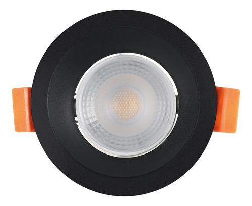 Spot Led Recuado Embutir Redondo 3w 4100k Bivolt Preto