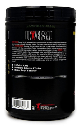 Atomic 7 Universal 1kg / BCAA + Glutamina + Taurina + Citrulina y Vit B 6