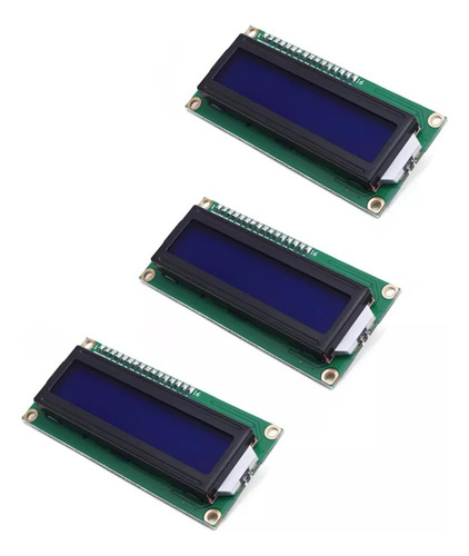 3 Pcs Display Lcd Pantalla 16x2 1602a Con I2c Azul Arduino