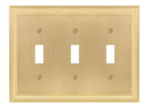 Placa De Pared Daltry Amerelle, 3 Interruptores, Metal