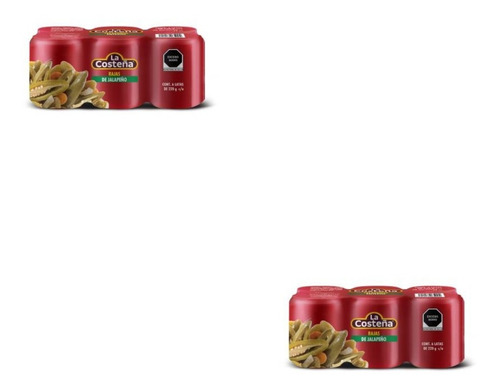 Chiles Jalapeños Rajas La Costeña En Escabeche 6 Pzas -380gr
