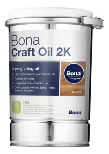 Aceite Bona Craft Oil 2k Neutral Pisos De Madera 1.25 Lts.