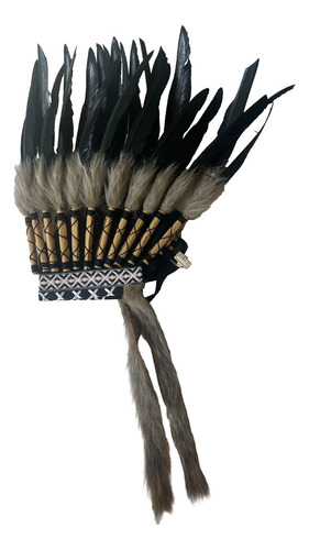 Sombrero Indio Americano, De Plumas, Disfraz,