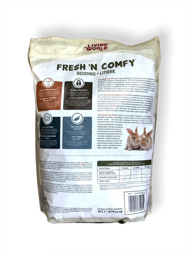 Imagen 4 de 5 de Sustrato Papel Conejo Cobayo Hamster 2,2kg 10lt Living World