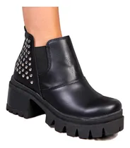Comprar Borcegos Mujer Caña Elastico Suela Goma Tachas Botas Groove