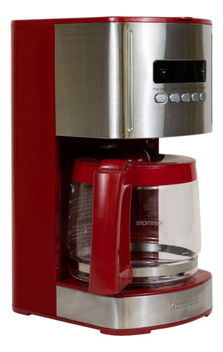 Kenmore Aroma Control - Cafetera Programable De 12 Tazas, M. Color Acero inoxidable/Rojo