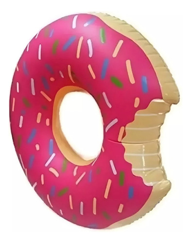 Flotador Inflable Diseño Donut 120cm Piscinas Verano Niños Color Frutilla