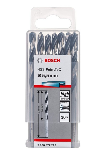 Broca Bosch Pointeq 5.5 X 10 Unidades