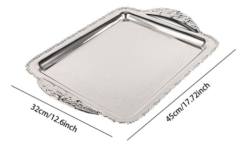 Bandeja Para Servir, Plato Rectangular, Fácil Medio Plata