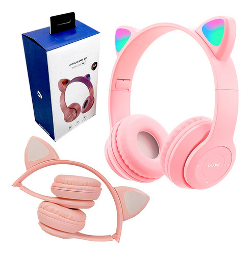 Auriculares Inalambricos Vincha Plegable Celular Bluethoot Color Rosa Color De La Luz Muliticolor