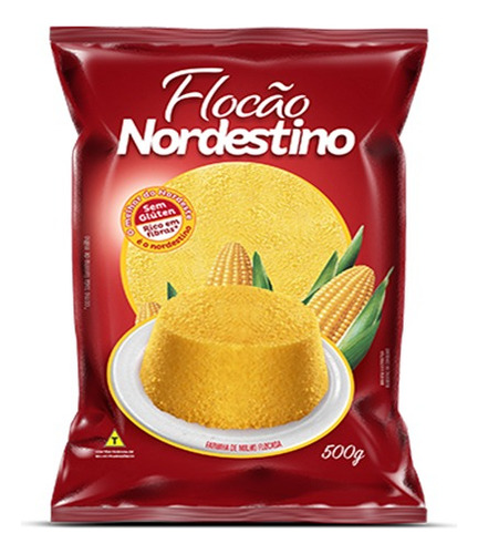 5 Pacotes De Farinha De Milho Flocão Cuscuz Nordestino 500g
