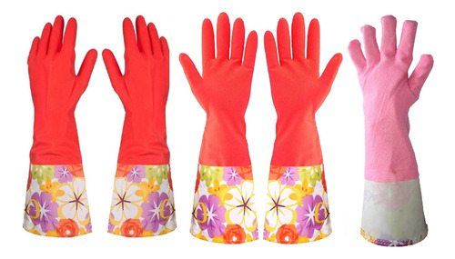 Guantes De Limpieza De Goma De Cocina Con Forro Clido Para E