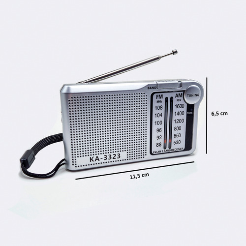 Rádio Fm Am Portátil Com Bateria E Pilhas
