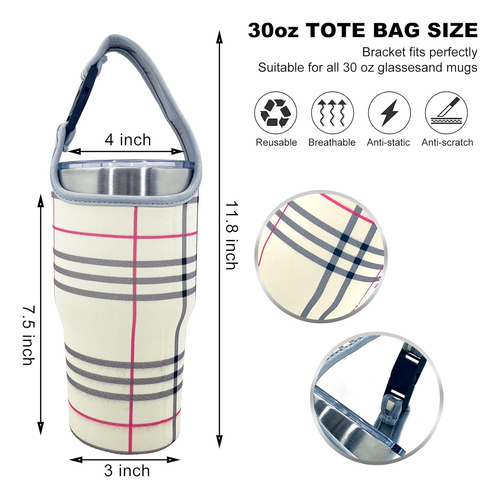 Bolsas De Soporte Para Vasos De 30 Oz Con Asa De Transporte