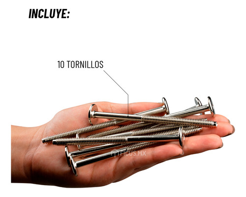 Tornillo Conector Union Niquelado Muebles 10cm X 1/4 10 Piezas