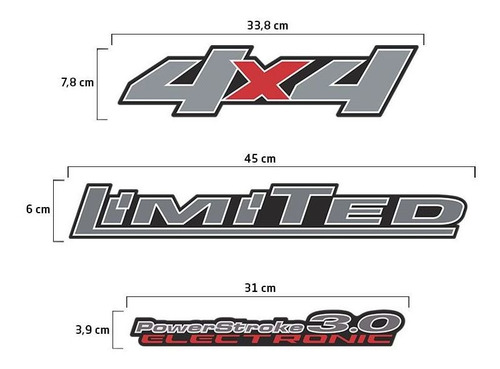 Imagem 5 de 5 de Kit Adesivos Ranger Limited 4x4 2007 2008 2009 Powestroke