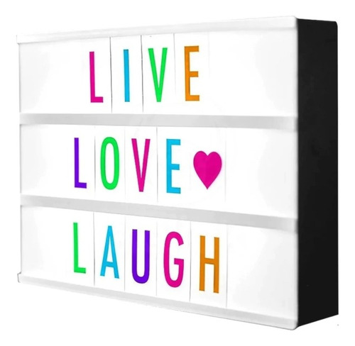 Cartel Luminoso Letras Colores Emojis Led Lightbox Usb A4