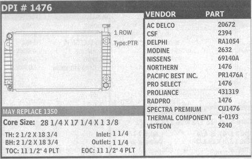 Radiador Chevrolet Lumina Van 1996 3.8l Deyac 32 Mm