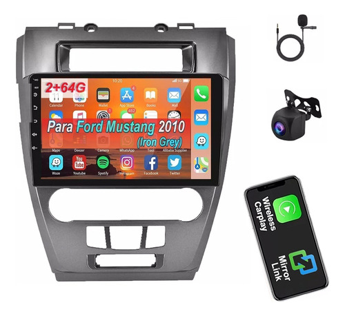 10.1 Autostereo 2+64g Carplay Wifi Para Ford Mustang 2010