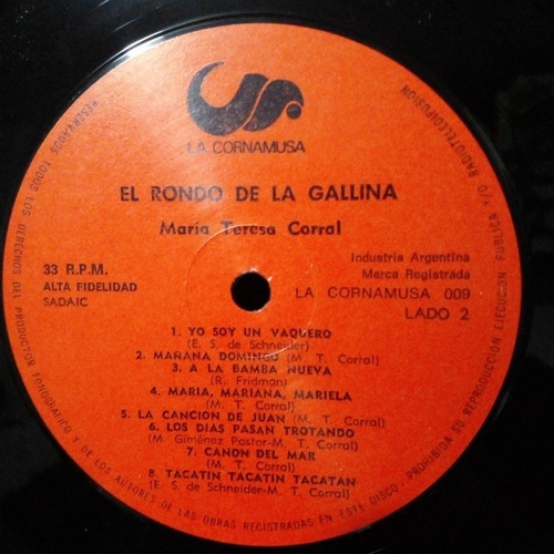 Maria Teresa Corral Disco De Vinilo Lp Infantil (Usado)
