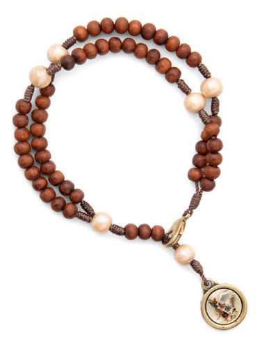 Pulseira Terço De Pulso São Miguel Arcanjo Madeira