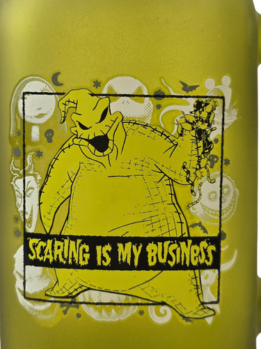 Mason Jar Tarro Asa Vidrio Con Tapa Popote Personajes Jarro Color Verde Oogie Boogie