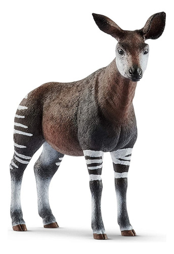 Figura Decorativa Schleich Okapi Color Café Con Raya Blanca