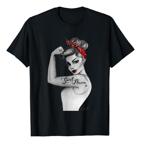 Polera Para Mujer Girl Power Modern Rosie Pin Up Retro Art