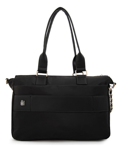 Cartera Dos Asas Porta Notebook Grande Gambia Negro